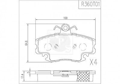NPS R360T01: Piduriklotsid Esisild