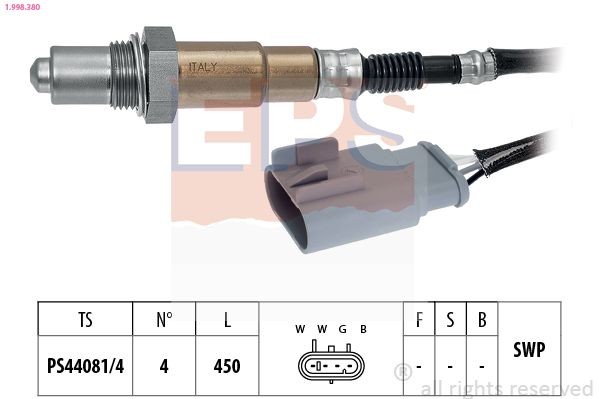 EPS 1.998.380: Lambda andur Made in Italy - OE Equivalent
