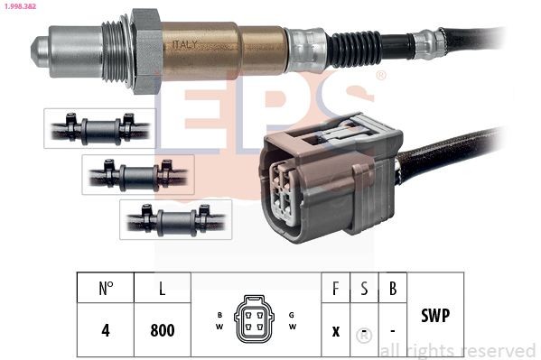 EPS 1.998.382: Lambda andur koos kinnitusmaterjaliga, Made in Italy - OE Equivalent