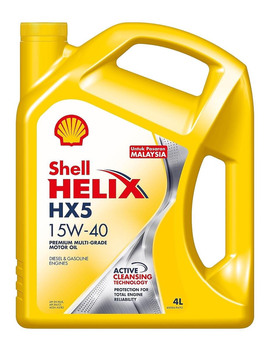 SHELL 550039983: Mootoriõli Helix HX7 5W-40 (SN Plus) 4l, 15W-40 Helix, HX5
