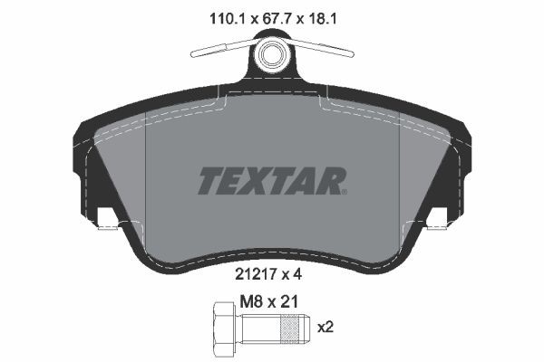 TEXTAR 2121702: Piduriklotsid koos pidurisadula kruvidega