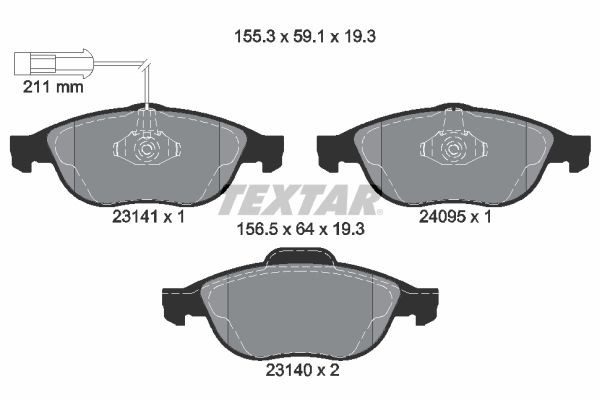 TEXTAR 2314101: Piduriklotsid Q+