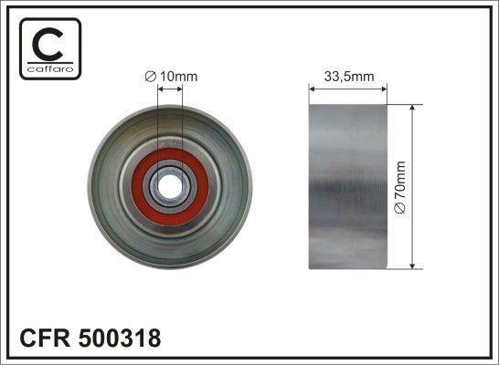 CAFFARO 500318: Rola intinzator, curea transmisie Ř: 70mm, Ř: 70mm