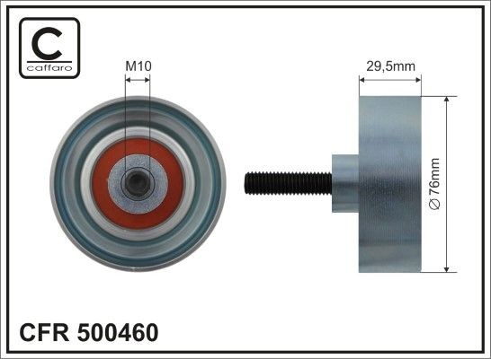 CAFFARO 500460: Ohjainrulla, moniurahihna Ø: 76mm, Ø: 76mm