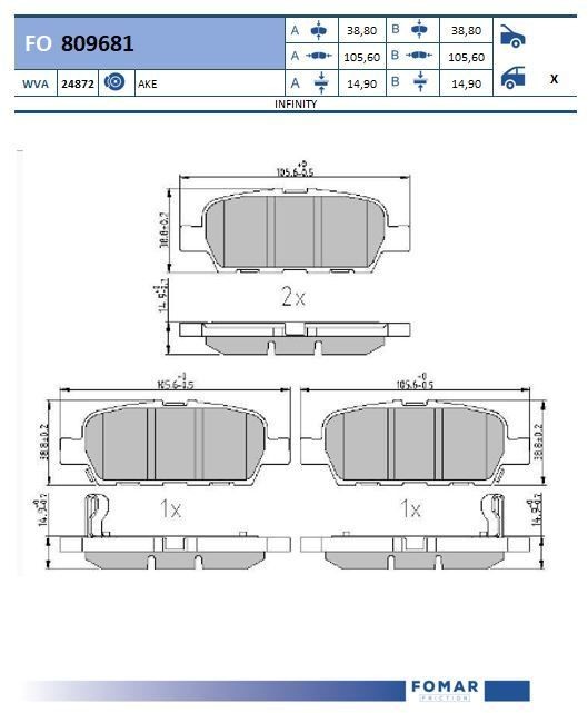 FOMAR Friction FO 809681: Piduriklotsid
