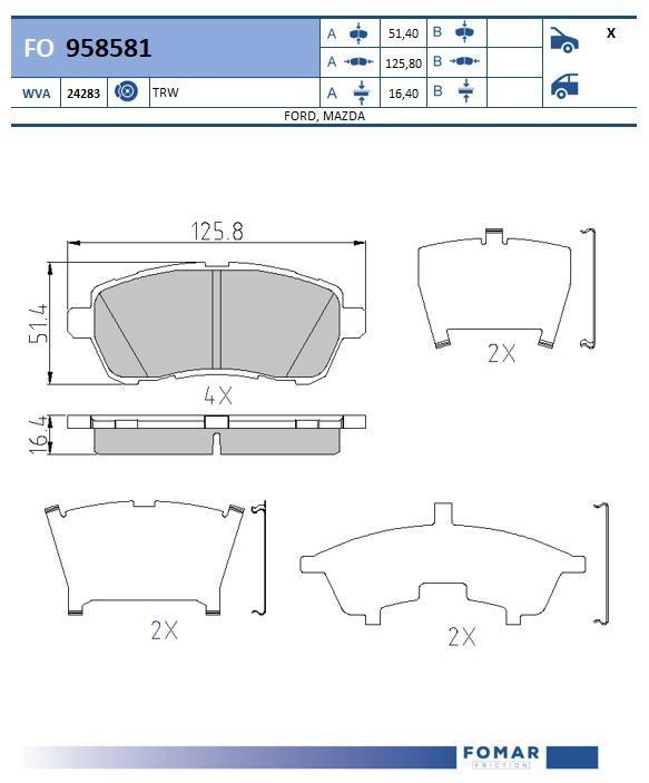 FOMAR Friction FO 958581: Kit pastiglie freni