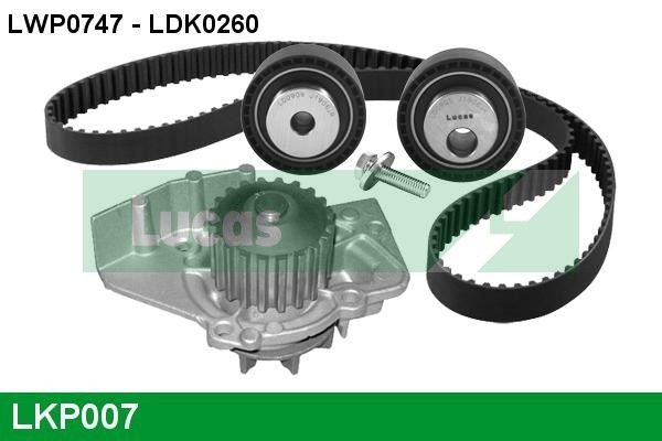 LUCAS LKP007: Veepump + hammasrihmakomplekt Hamm.hulk: 141, Laius: 25,4mm