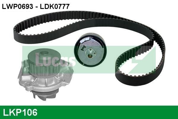 LUCAS LKP106: Veepump + hammasrihmakomplekt Hamm.hulk: 124, Laius: 22mm