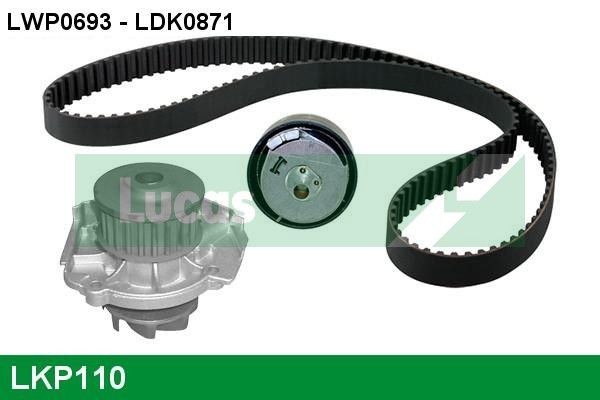LUCAS LKP110: Veepump + hammasrihmakomplekt Hamm.hulk: 129, Laius: 22mm