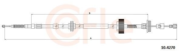 COFLE 10.4270: Cablu, frana de parcare spate dreapta, 900/720mm, 900/720mm
