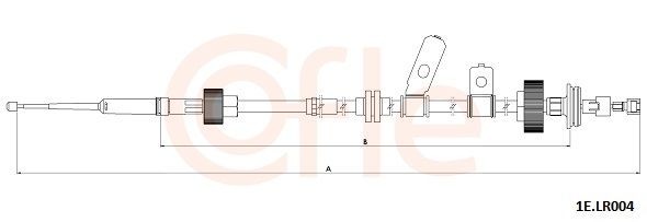 COFLE 1E.LR004: Cablu, frana de parcare spate dreapta, 1627/1437mm, 1627/1437mm
