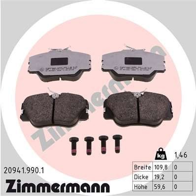 ZIMMERMANN 20941.990.1: Piduriklotsid rd:z Foto vastab tarnekomplektile, koos kruvidega