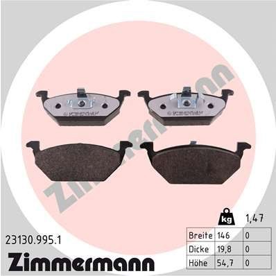 ZIMMERMANN 23130.995.1: Piduriklotsid rd:z Foto vastab tarnekomplektile