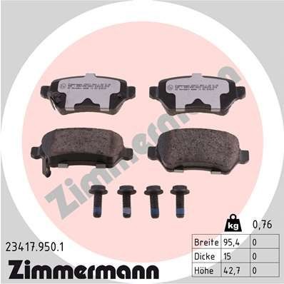 ZIMMERMANN 23417.950.1: Bremseklosser rd:z Bildet viser leveranseinnholdet, med skruer