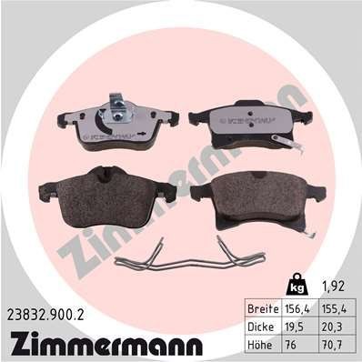 ZIMMERMANN 23832.900.2: Stabdžių kaladėlės rd:z Nuotrauka atitinka pristatytą prekę, su spyruokle