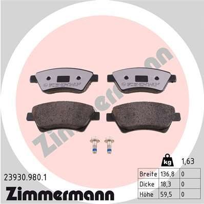ZIMMERMANN 23930.980.1: Bremžu kluči rd:z Foto atbilst piegādes apjomam, ar skrūvēm
