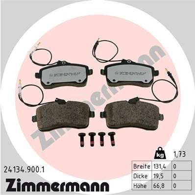 ZIMMERMANN 24134.900.1: Piduriklotsid rd:z Foto vastab tarnekomplektile, koos kruvidega