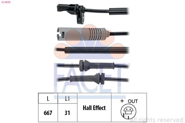 FACET 21.0076: Andur, rattapöörete arv Made in Italy - OE Equivalent