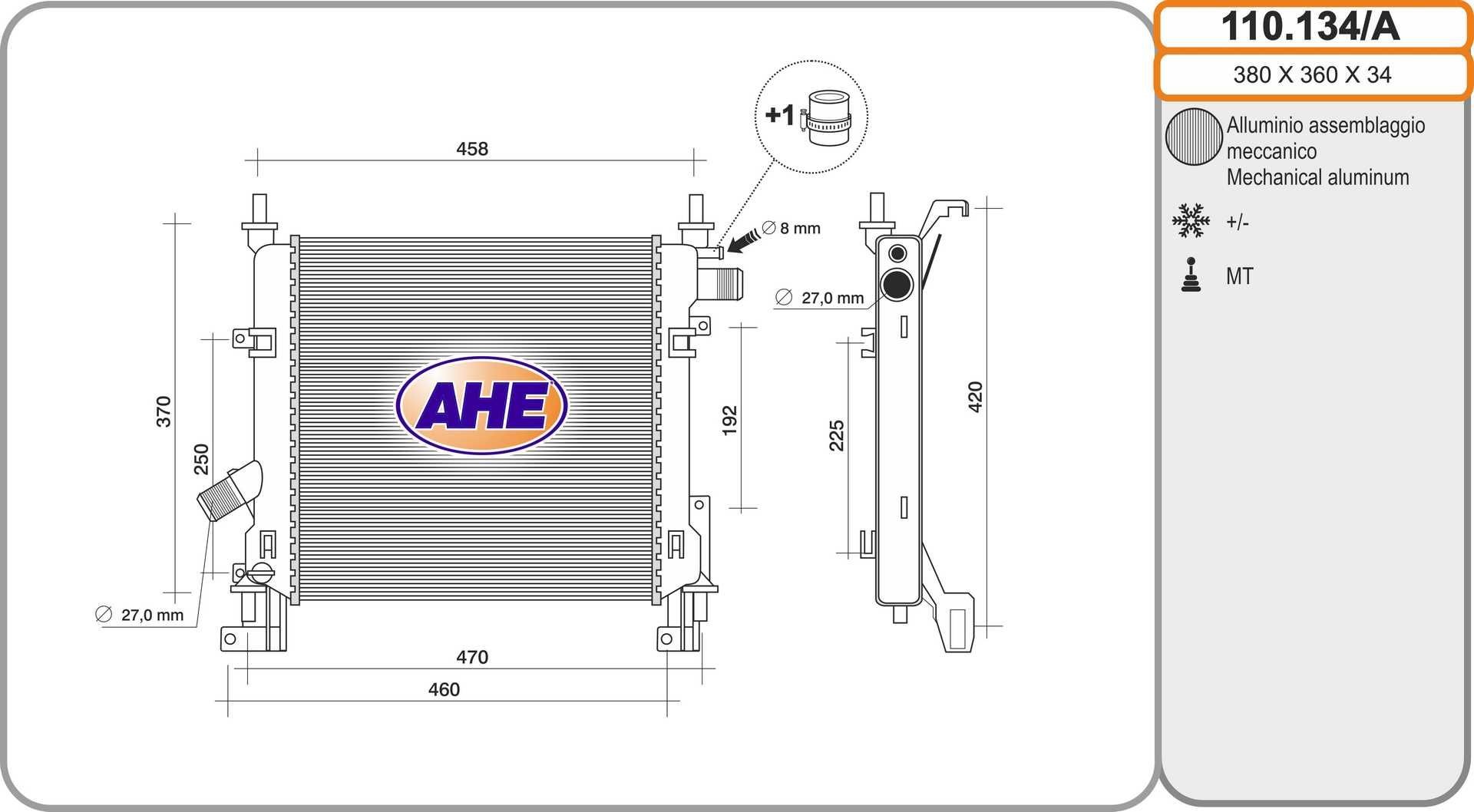 AHE 110.134/A: Radiator, racire motor