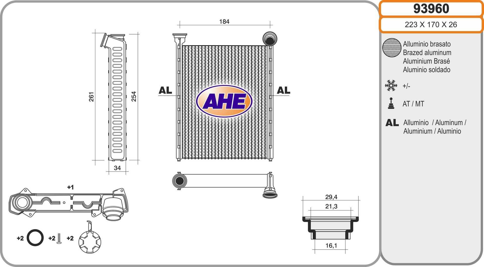 AHE 93960: Schimbator caldura, incalzire habitaclu