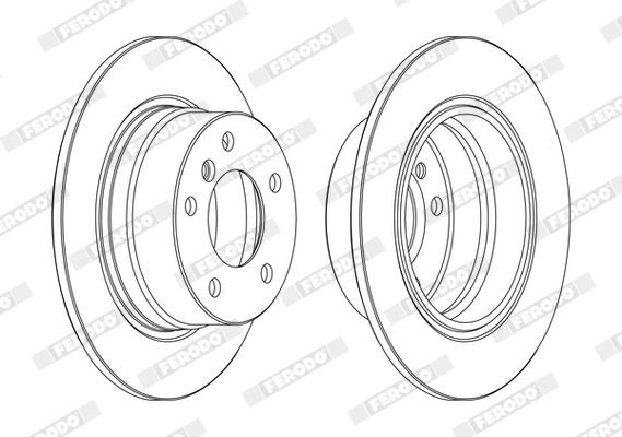 FERODO DDF1284C: Piduriketas Ø: 280mm, täis, Ø: 280mm, kaetud, koos kruvidega, PREMIER