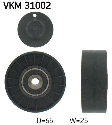 SKF VKM 31002: Ohjainrulla, moniurahihna Ø: 65mm