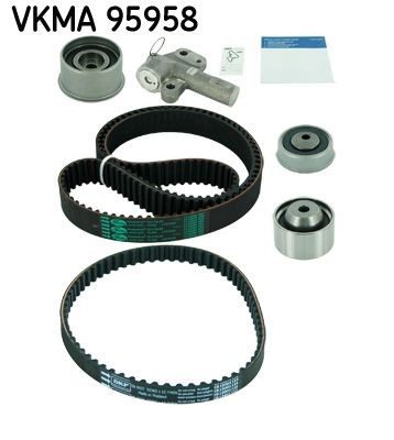 SKF VKMA 95958: Paskirstymo diržo komplektas krumplių skaičius 1: 65, su įtempiklio skriemulio amortizatoriumi