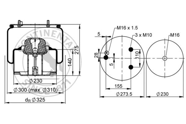 CONTITECH AIR SPRING 836 MB K6: Mech pneumatického prużenia Premium Range