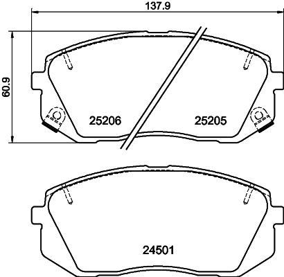 HELLA 8DB 355 025-981: Piduriklotsid koos lisadega