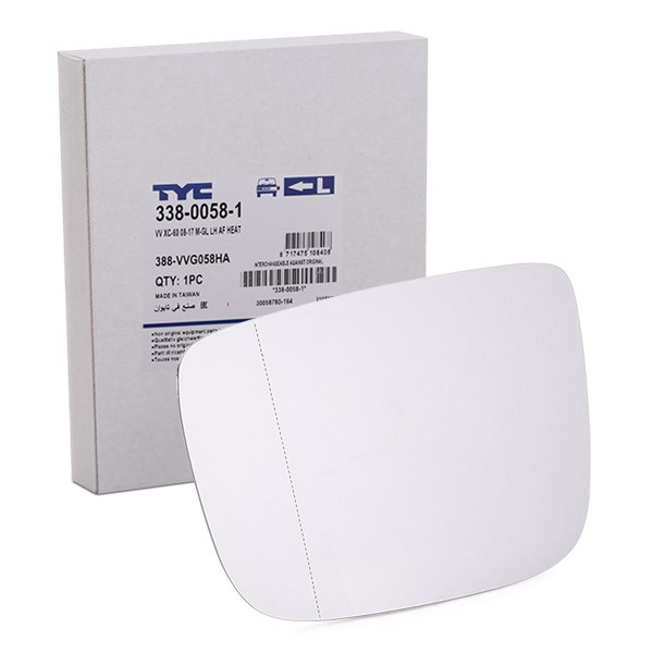 TYC 338-0058-1: Vetro specchio, specchio esterno Sx