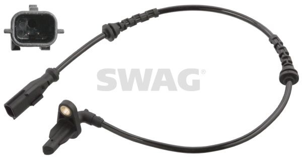 SWAG 60 10 6103: Senzor, turatie roata Axa spate stanga, 530mm