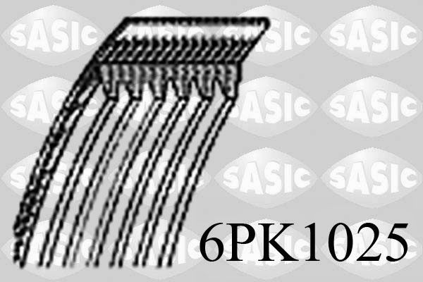 SASIC 6PK1025: Soonrihm 1025mm, Ribide arv: 6