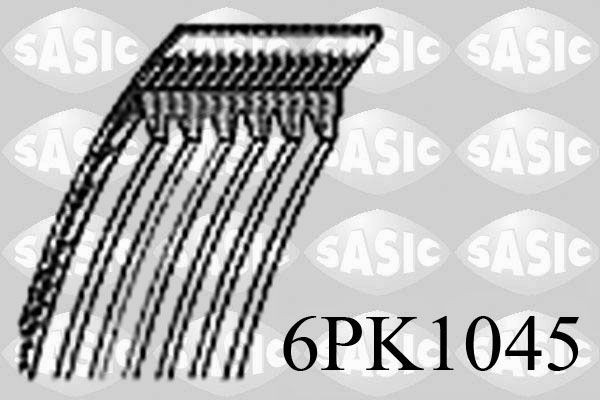 SASIC 6PK1045: V formos rumbuoti diržai 1045mm, briaunų skaičius: 6