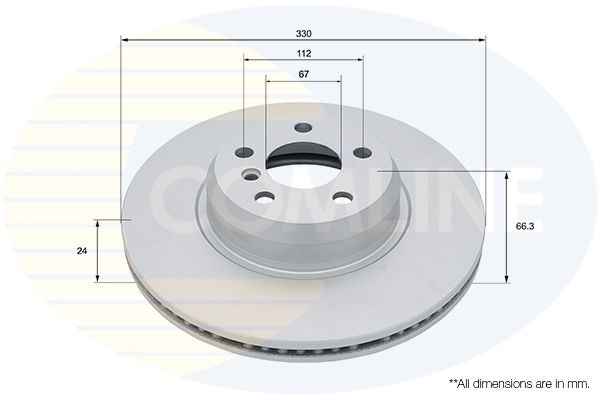 COMLINE ADC5017V: Piduriketas Comline Ø: 330mm, sisemine õhutus, Ø: 330mm, kaetud