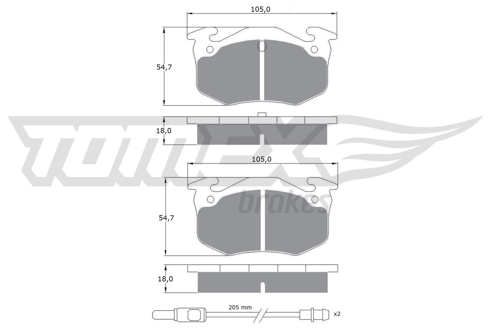 TOMEX brakes TX 10-51: Remblokken Vooras, Met toebehoren