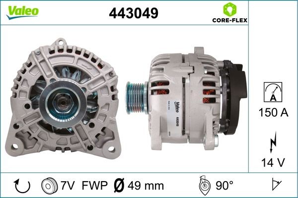 VALEO 443049: Generator VALEO CORE-FLEX 150A