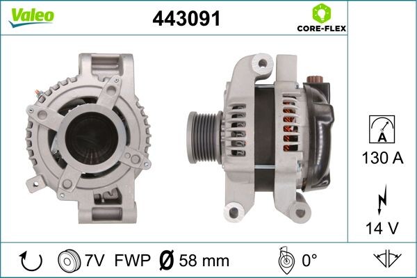 VALEO 443091: Laturi VALEO CORE-FLEX 130A