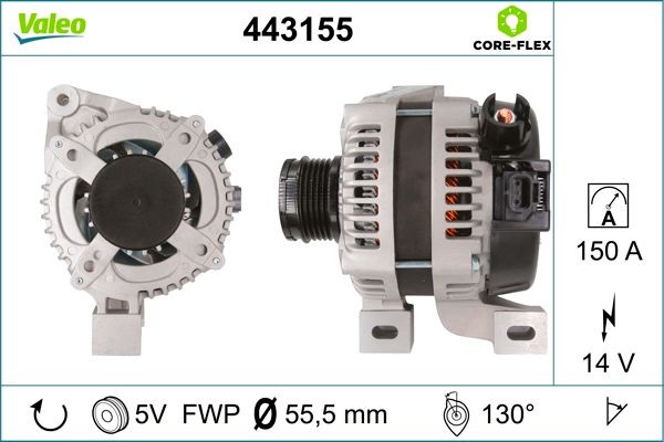 VALEO 443155: Alternator VALEO CORE-FLEX 150A