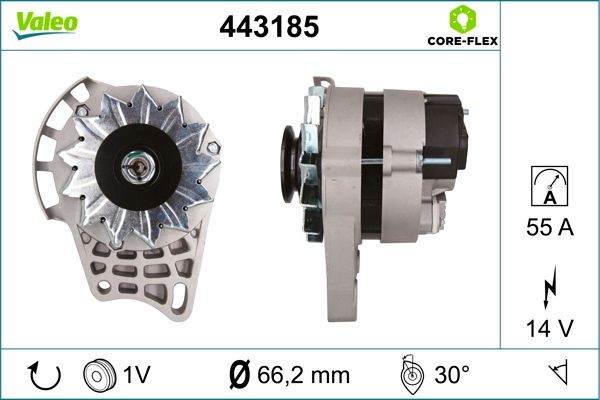 VALEO 443185: Alternator VALEO CORE-FLEX 55A