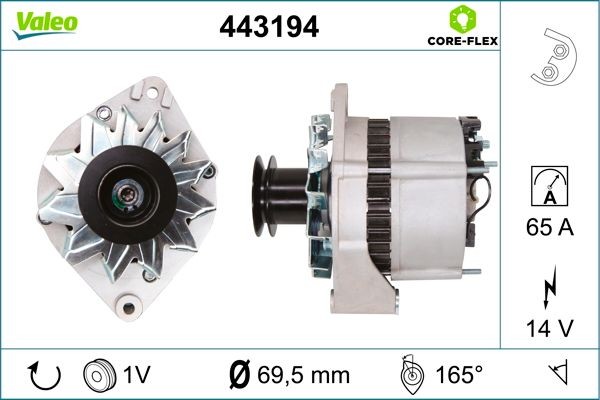 VALEO 443194: Alternator VALEO CORE-FLEX 65A