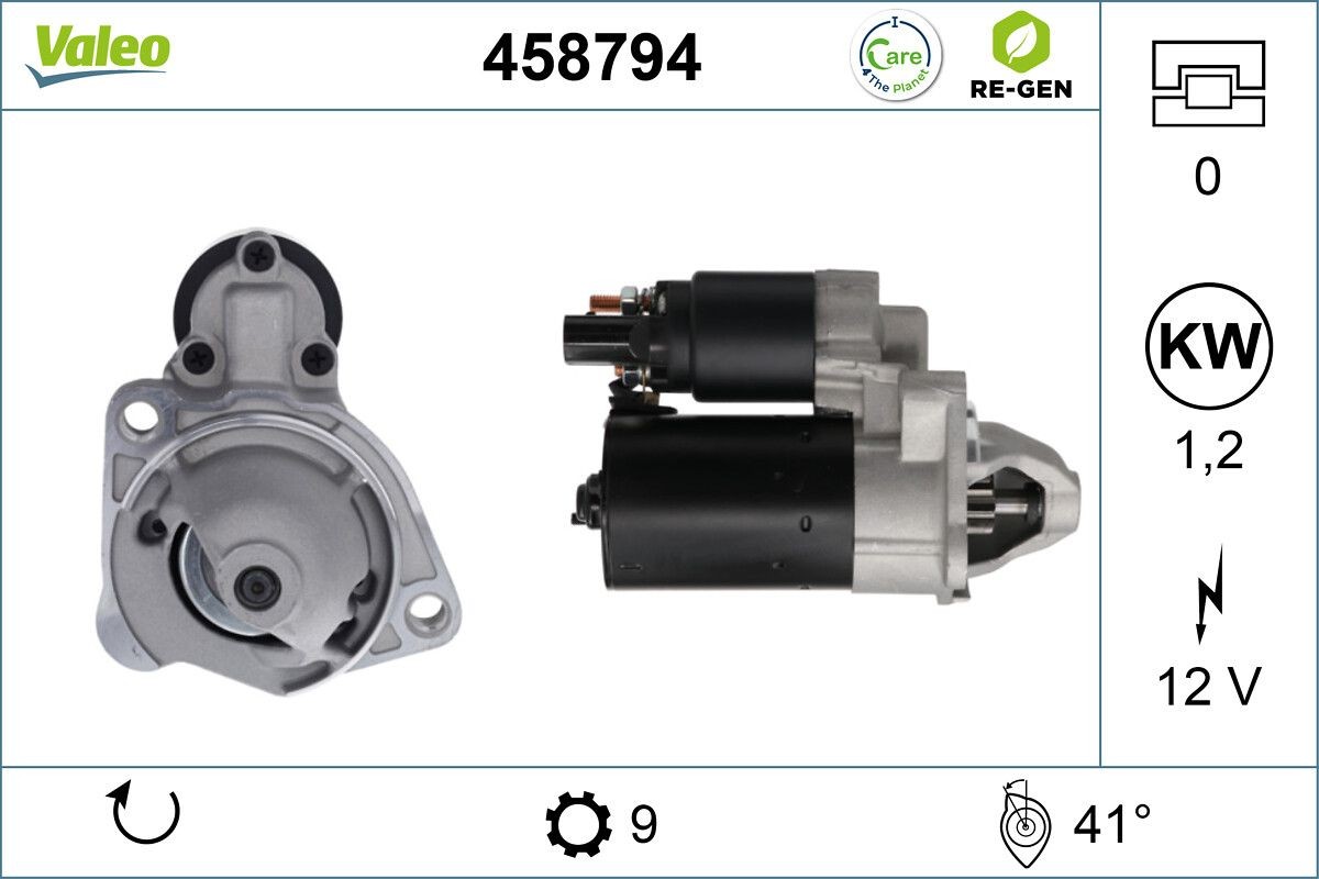 VALEO 458794: Starter VALEO RE-GEN REMANUFACTURED 1,2kW