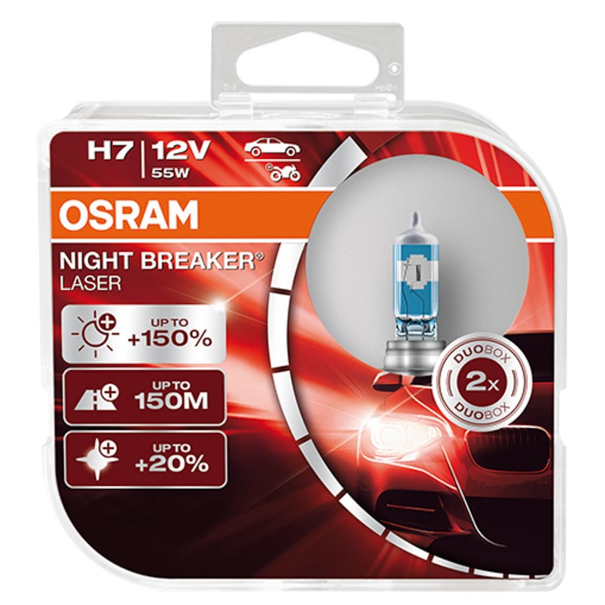 OSRAM 64210NL-HCB: Bec, far faza lunga NIGHT BREAKER® LASER 12V, 55W, H7 NIGHT BREAKER LASER next Generation