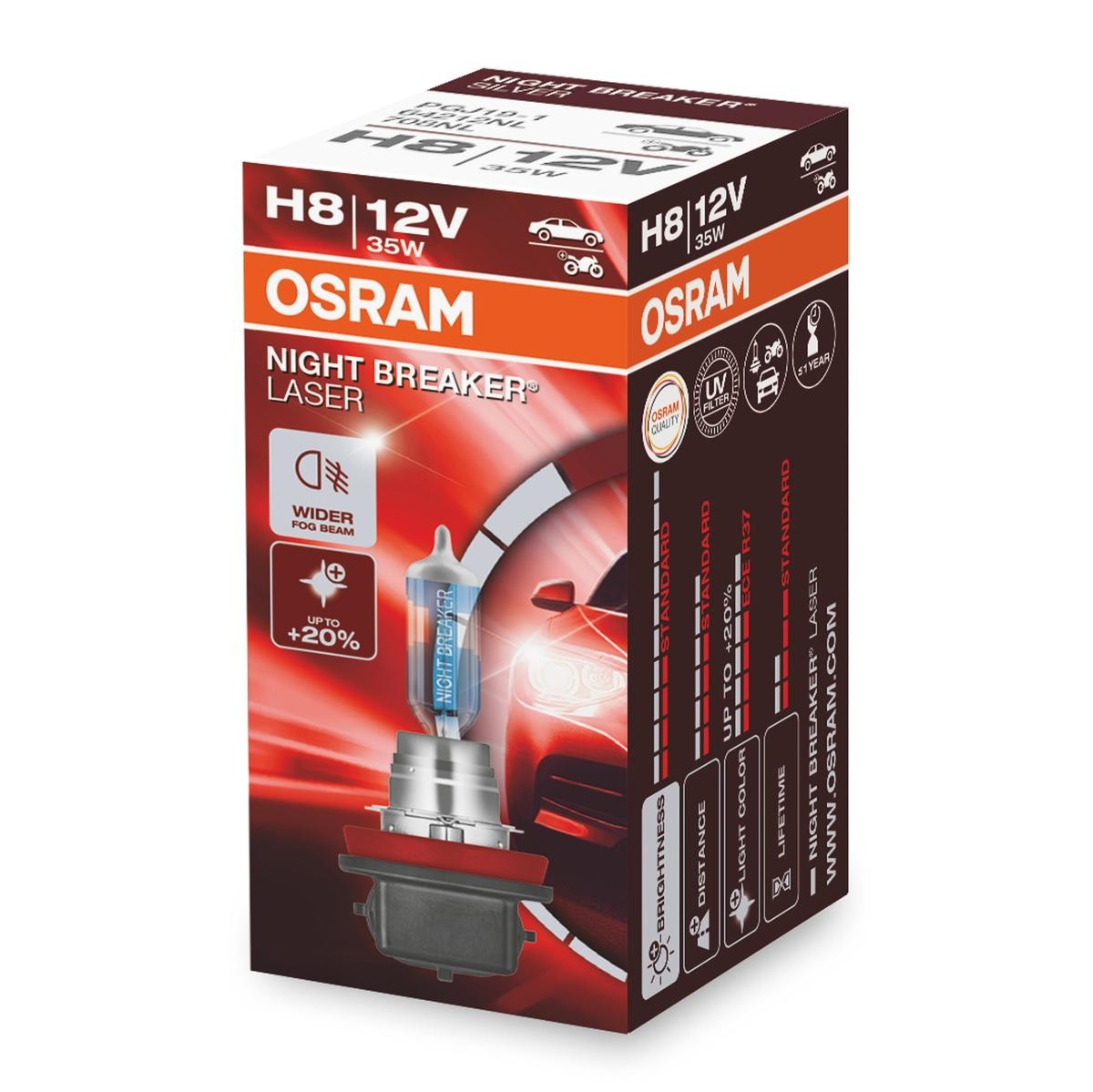 OSRAM 64212NL: Bec, far faza lunga NIGHT BREAKER® LASER next generation 12V, 35W, H8 NIGHT BREAKER LASER next Generation