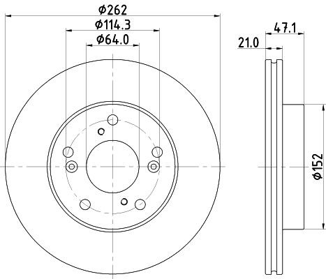 MINTEX MDC2832C: Piduriketas Ø: 262mm, sisemine õhutus, Ø: 262mm, kaetud, ilma rattakeskmeta, ilma rattalaagrita, ilma rattakinnituspoltideta