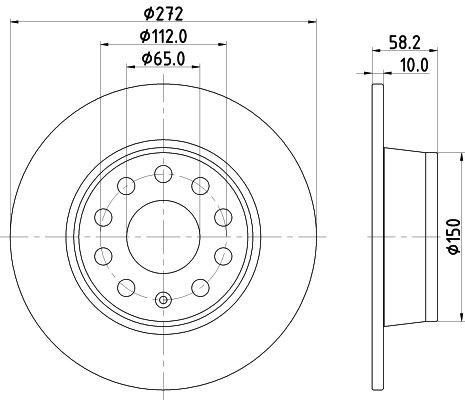 MINTEX MDC2848C: Piduriketas Ø: 272mm, täis, Ø: 272mm, kaetud, ilma rattakeskmeta, ilma rattalaagrita, ilma rattakinnituspoltideta