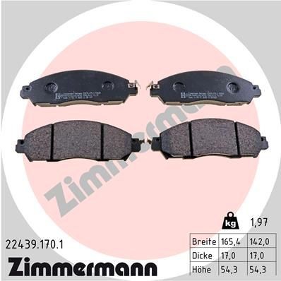 ZIMMERMANN 22439.170.1: Plăcuțe de frână Fotografia corespunde volumului livrării
