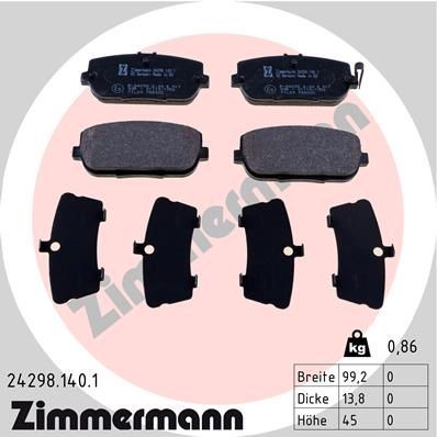 ZIMMERMANN 24298.140.1: Brzdové platničky Fotografia zodpovedá rozsahu dodávky