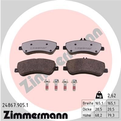 ZIMMERMANN 24867.905.1: Piduriklotsid rd:z Foto vastab tarnekomplektile, koos kruvidega