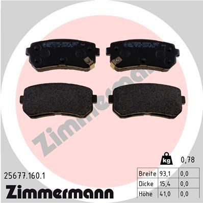 ZIMMERMANN 25677.160.1: Piduriklotsid Foto vastab tarnekomplektile