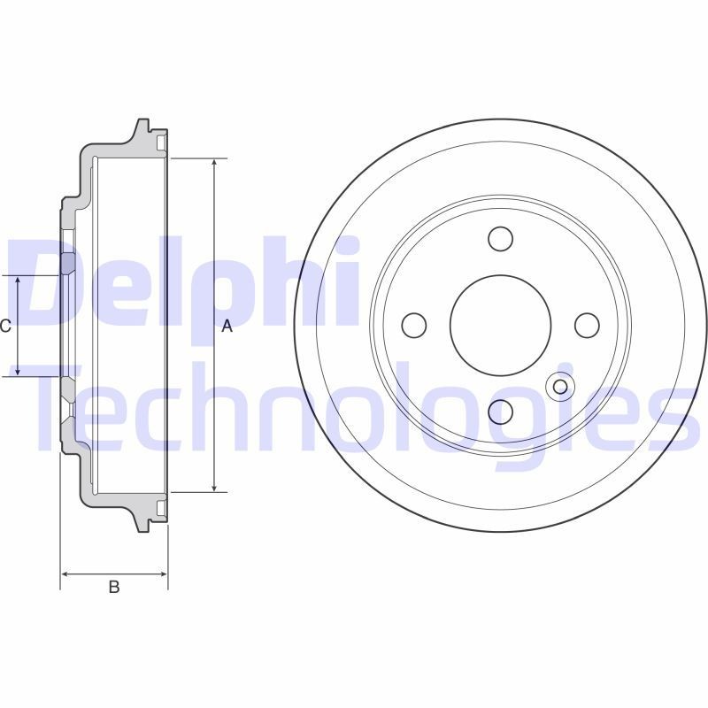 DELPHI BF554: Tamburo freno 244mm